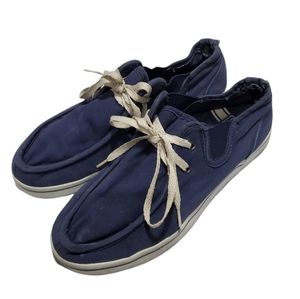 Men's blue and white Lugz sneakers.